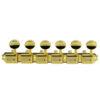 6 On A Plate Left Hand Deluxe Series Tuning Machines - Double Line - Gold With Oval Metal Buttons
