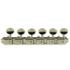 6 On A Plate Left Hand Deluxe Series Tuning Machines - Single Line - Nickel With Oval Metal Buttons