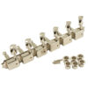 6 On A Plate Left Hand Deluxe Series Tuning Machines - Double Line - Nickel With Oval Metal Buttons