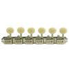6 On A Plate Left Hand Deluxe Series Tuning Machines - Double Line - Nickel With Oval Plastic Buttons
