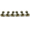 3 Per Side Prestige Series Vertical Mount Open Brass Gear Tuning Machines - Nickel With Metal Oval Buttons