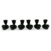 3 Per Side Locking Revolution Series G-Mount Non-Collared Tuning Machines Black With Metal Keystone Button