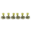 3 Per Side Locking Revolution Series G-Mount Non-Collared Tuning Machines Nickel With Plastic Keystone Button