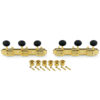 3 On A Plate Supreme Series Tuning Machines Gold With Black Plastic Button