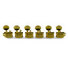 6 In Line Supreme Series Tuning Machines With Staggered Posts Gold With Metal Oval Button