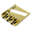 Left Hand Vintage Replacement Bridge For Fender Telecaster Steel With Brass Saddles - Gloss Gold
