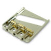 Left Hand Vintage Replacement Bridge For Fender Telecaster Steel With Brass Saddles - Gloss Nickel
